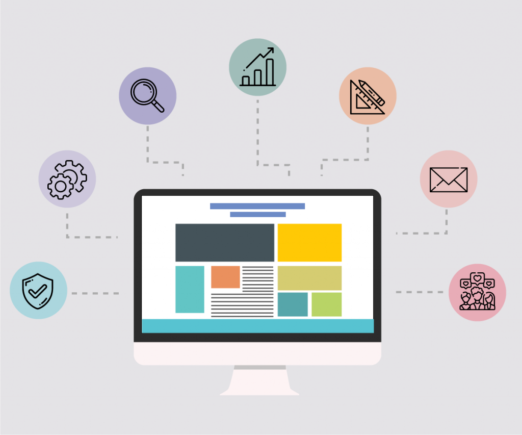 Ordenador del que salen los servicios de marketing digital que ofrece aMc Maketing
